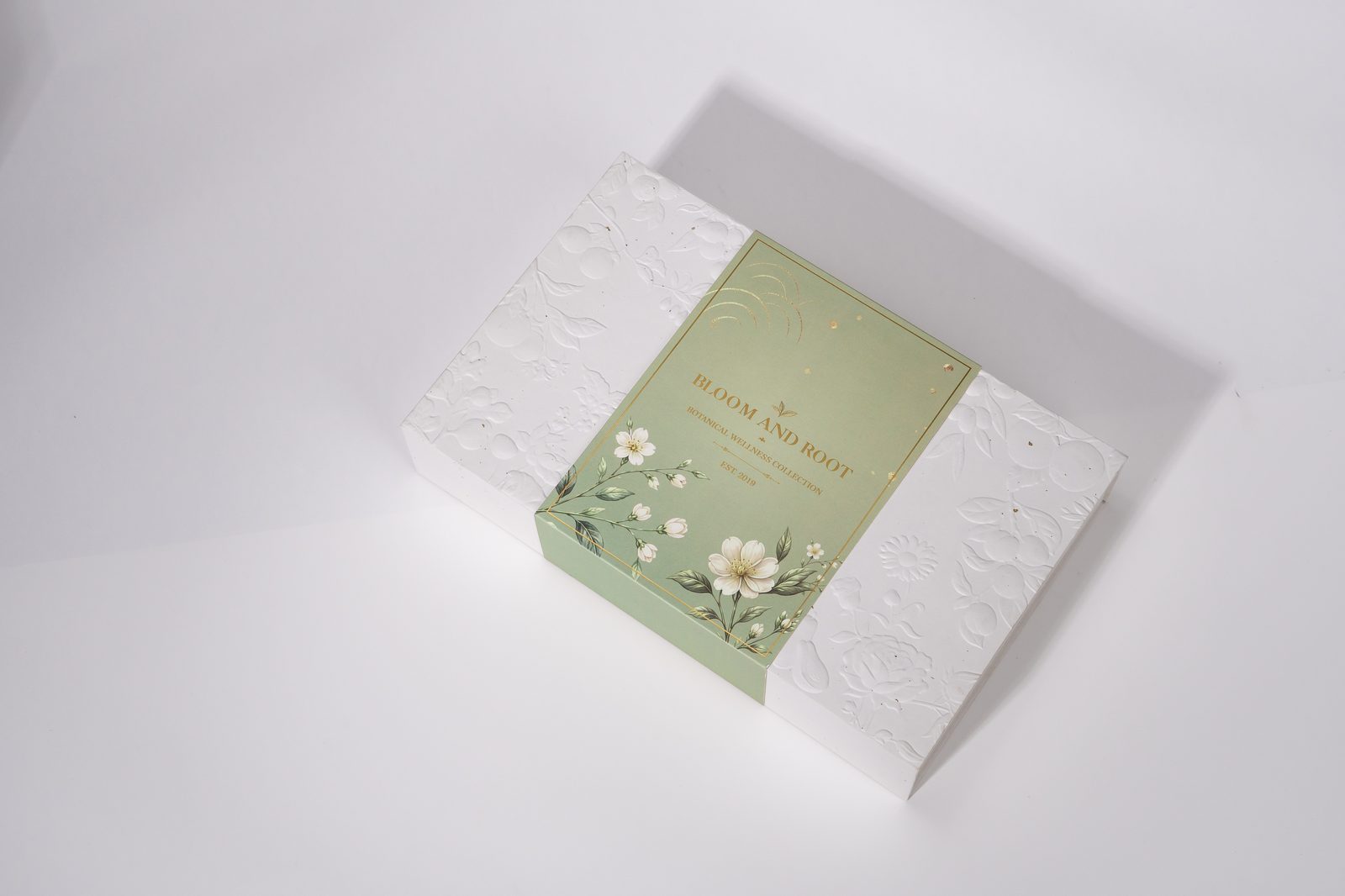 Bloom and Root everyday wellness collection box, green floral design